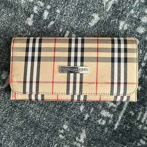 Burberry Haymarket Check Canvas and Leather Continental Long Wallet